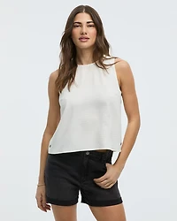 Sleeveless Blouse with Buttons at Sides