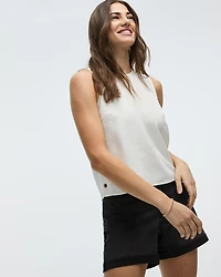 Sleeveless Blouse with Buttons at Sides