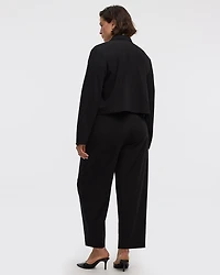Cropped Jacket with Shirt Collar