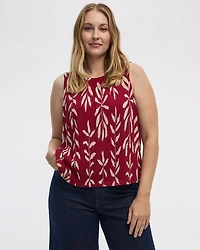 Crew-Neck Tank Crinkle-Knit