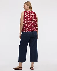 Crew-Neck Tank Crinkle-Knit
