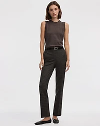 Straight-Leg High-Rise Plaid Pants