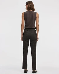 Straight-Leg High-Rise Plaid Pants