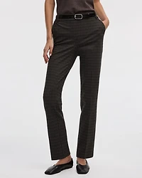Straight-Leg High-Rise Plaid Pants