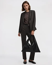 Straight-Leg High-Rise Plaid Pants