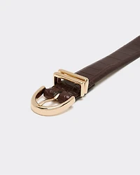 Ceinture en faux cuir à motif peau de crocodile