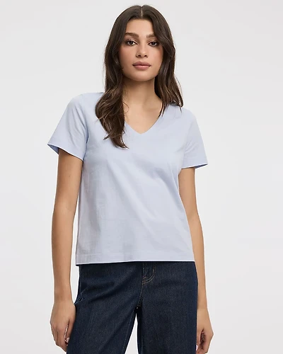 T-shirt à col V coupe Boyfriend