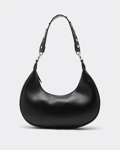 Half-Moon Bag with Studded Strap