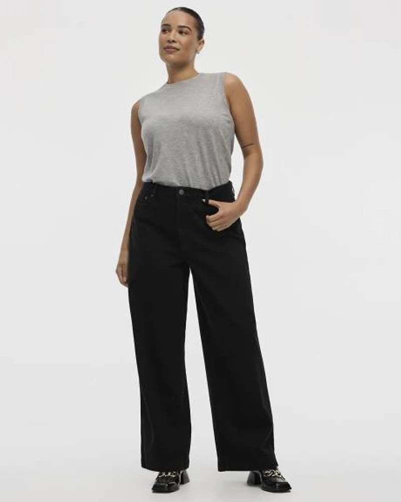 Wide-Leg High-Rise Jean