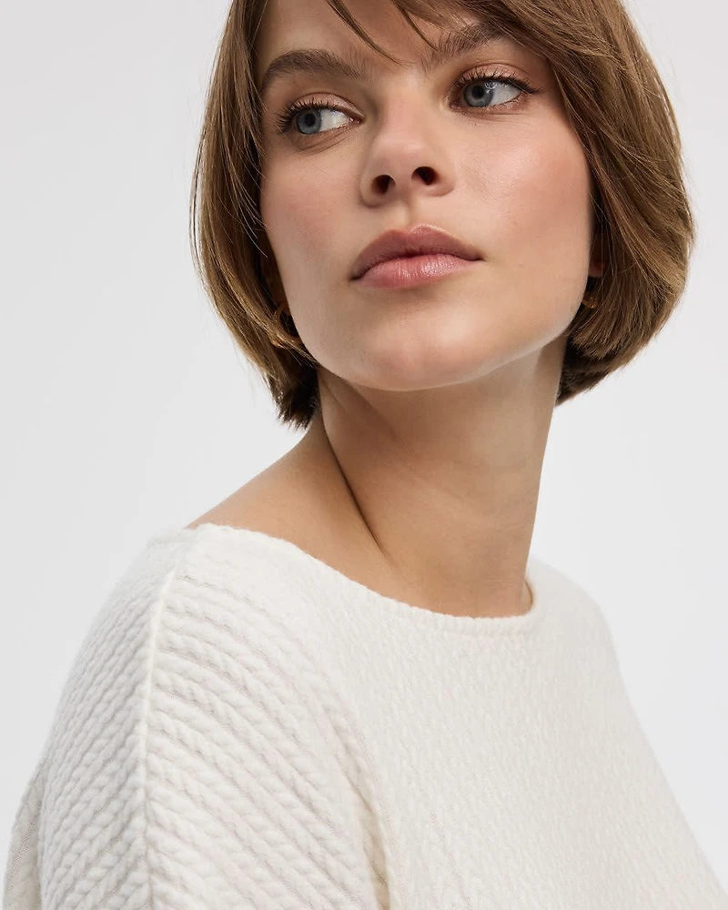 Long-Sleeve Boat-Neck Top