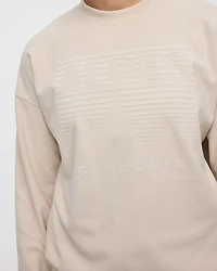 Pull à manches longues et col rond en tissu polaire