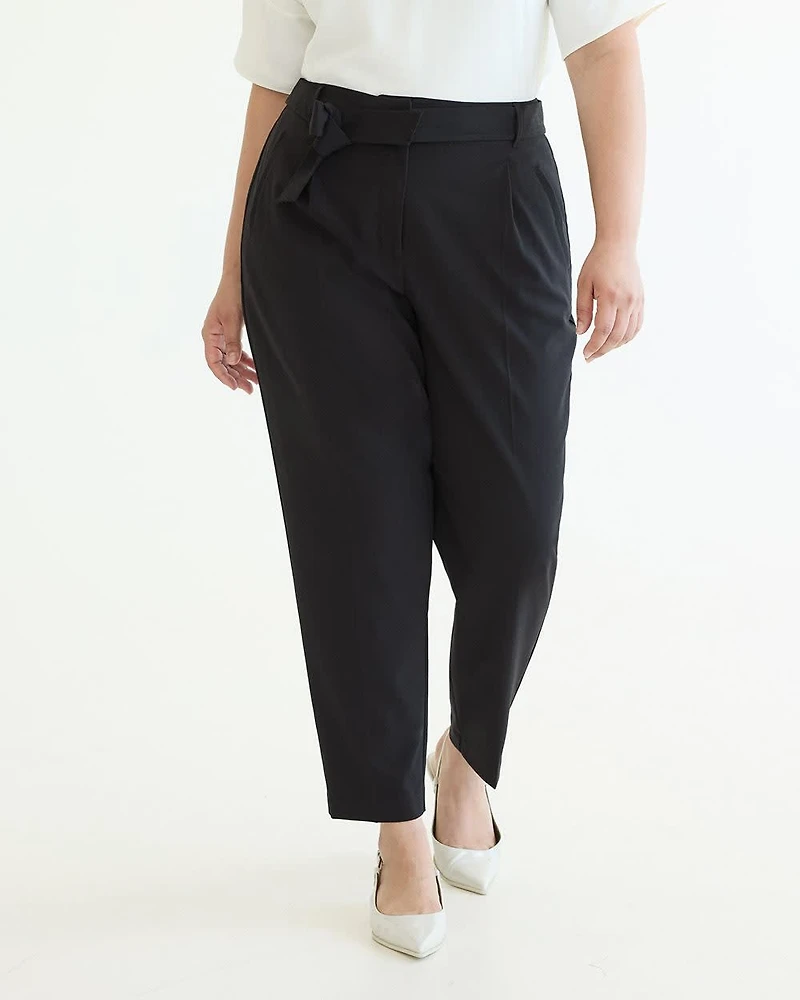 Tapered-Leg High-Rise Pant with Sash