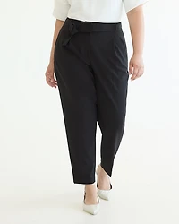Tapered-Leg High-Rise Pant with Sash