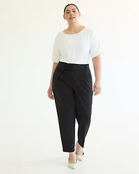 Tapered-Leg High-Rise Pant with Sash