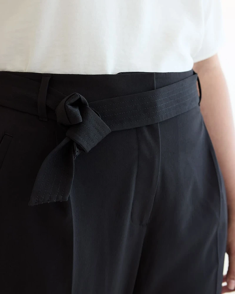 Tapered-Leg High-Rise Pant with Sash