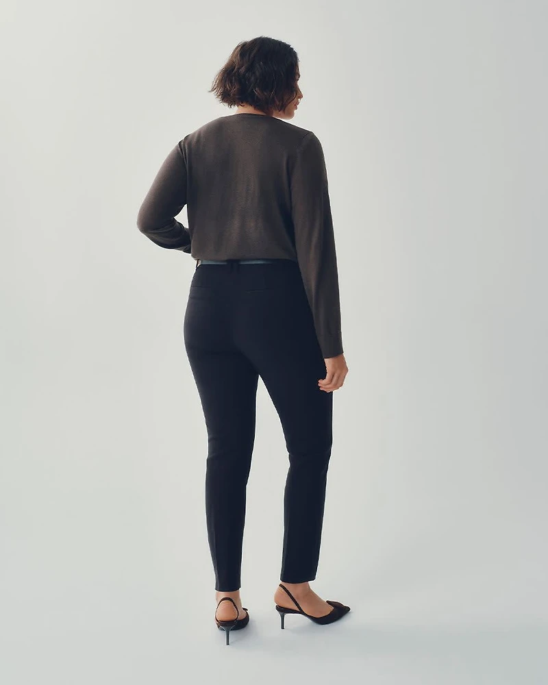 Slim-Leg High-Rise Ankle Pant