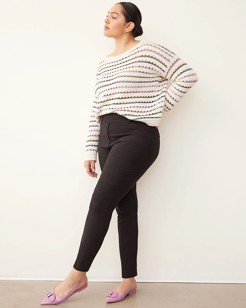 Slim-Leg High-Rise Ankle Pant
