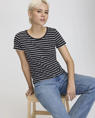 Striped Scoop Neck T-Shirt