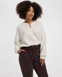 Quilted Henley Pullover