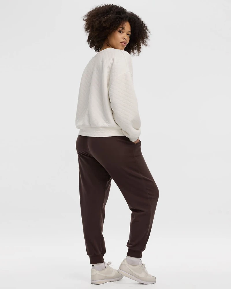 Quilted Henley Pullover