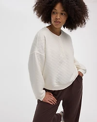 Quilted Henley Pullover