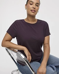Ribbed Fitted Crew Neck T-Shirt
