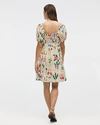 Short-Bubble-Sleeve Bustier Dress with Sweetheart Neckline