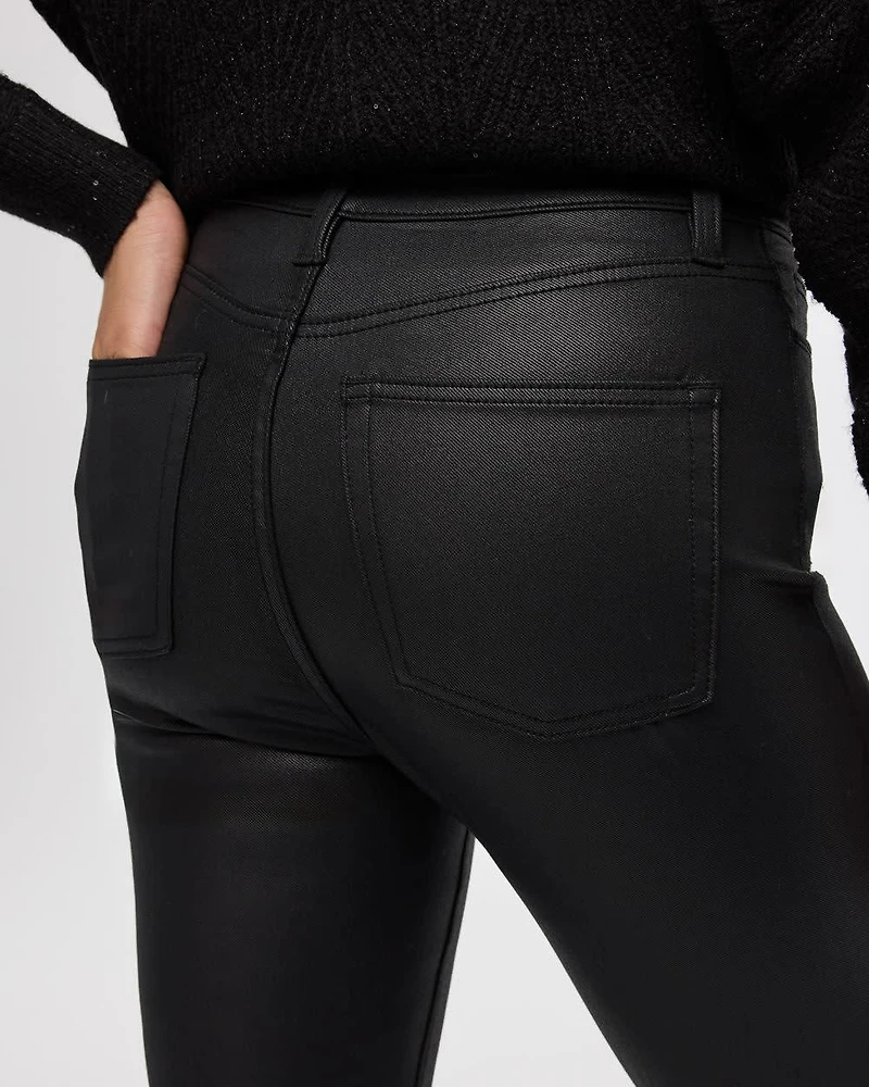 Jeans à effet lustré jambe Skinny et taille haute
