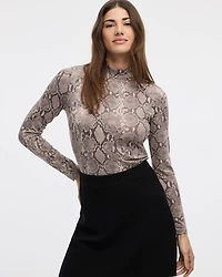 Long-Sleeve Mock-Neck Top