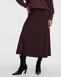 Satin A-Line Midi Skirt