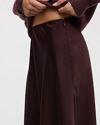 Satin A-Line Midi Skirt