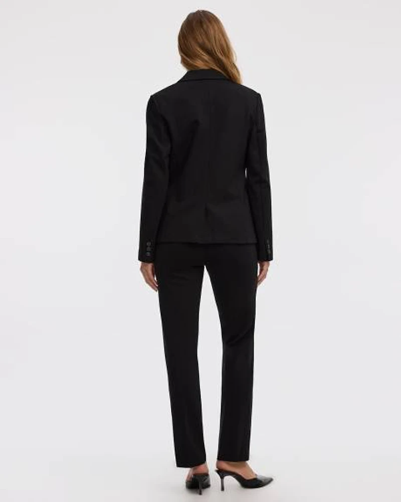 Fitted One-Button Knit Blazer