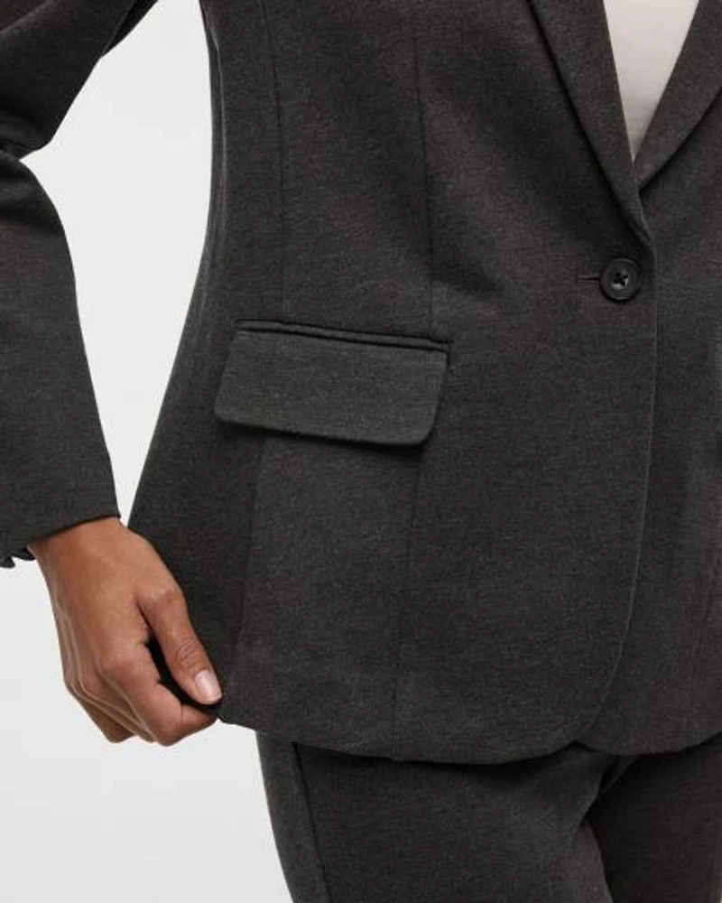 Veston ajusté en tricot à un bouton