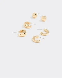 Stainless Steel Hoops and Stud Earrings