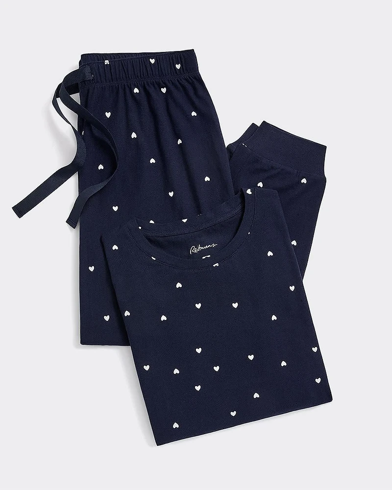 Ensemble pyjama en coton à manches longues et jogger