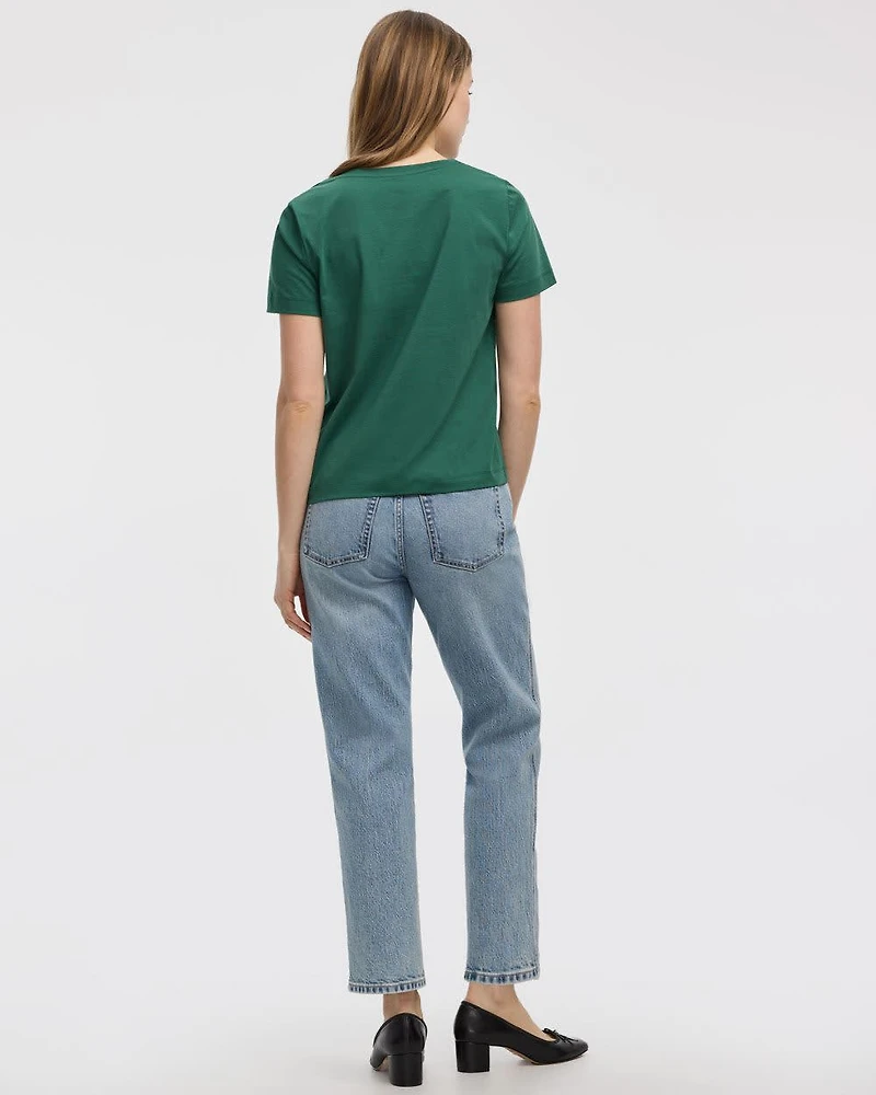 T-shirt à col V coupe Boyfriend