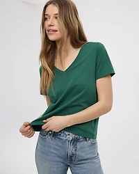 T-shirt à col V coupe Boyfriend