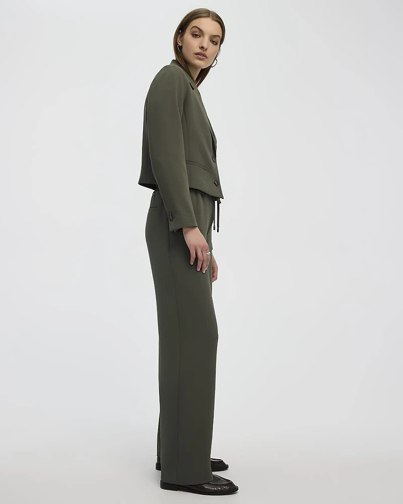 Wide-Leg High-Rise Crepe Pant