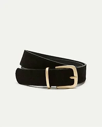 Suede Belt with Rectangular Buckle