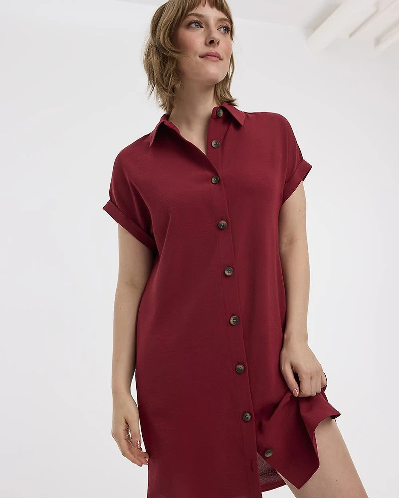 Short-Sleeve Shirt Dress