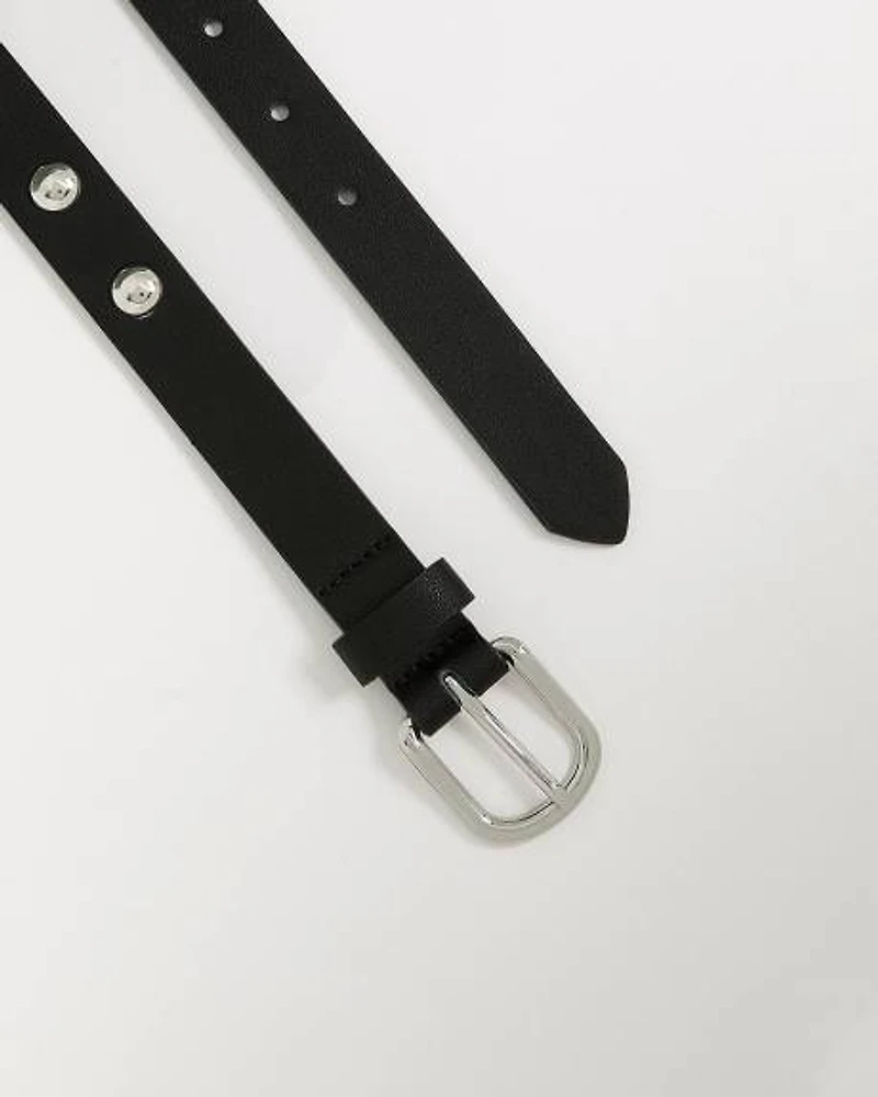 Faux Leather Belt with Studs