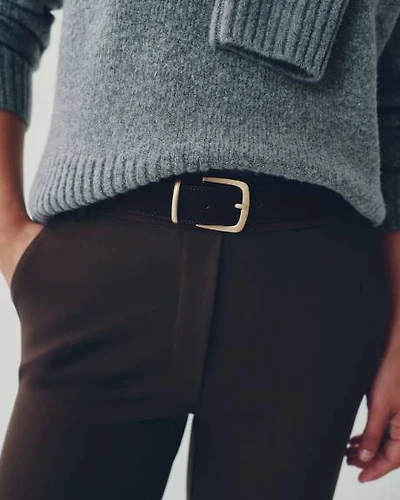 Ceinture en suède à boucle rectangulaire