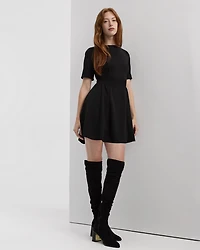 Short-Sleeve Crew-Neck Mini Dress