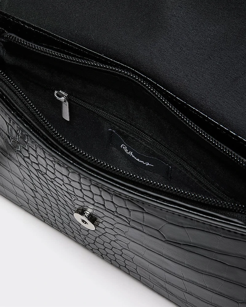 Faux Crocodile Leather Cross-Body Bag