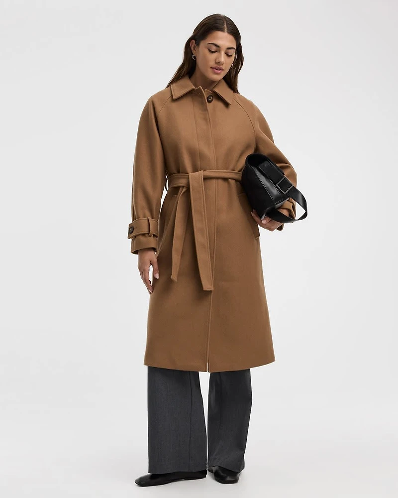 Manteau long avec ceinture