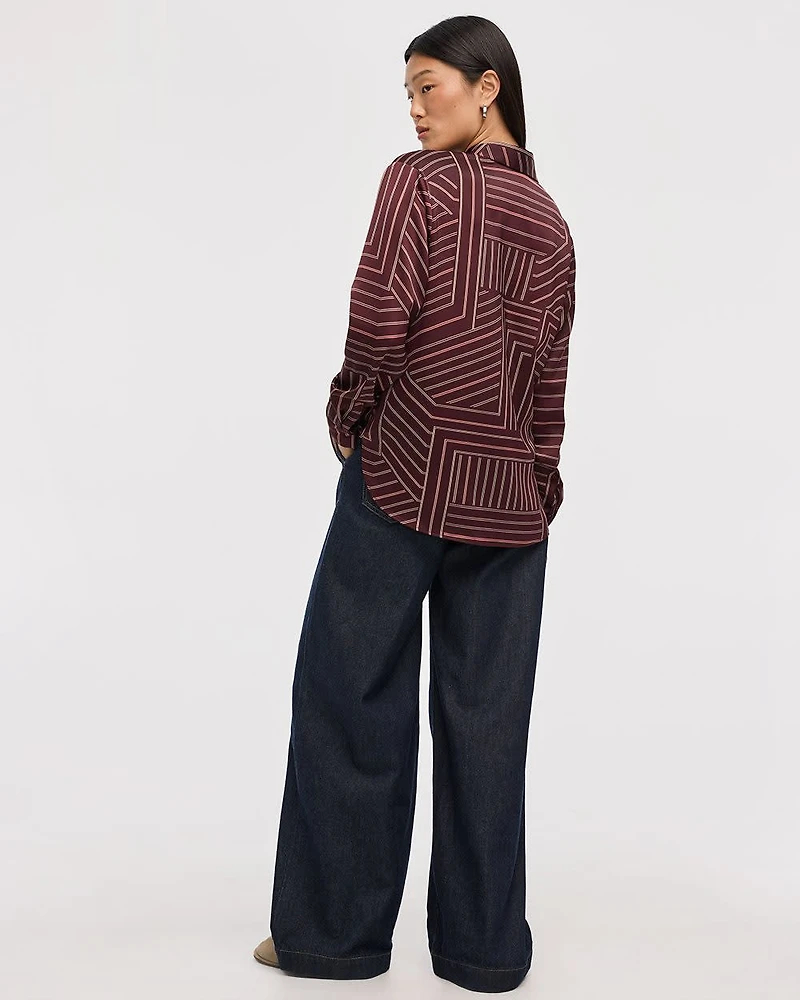 Chemise en satin à manches longues