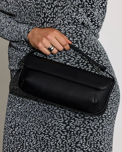 Sac structuré à bandoulière en faux cuir