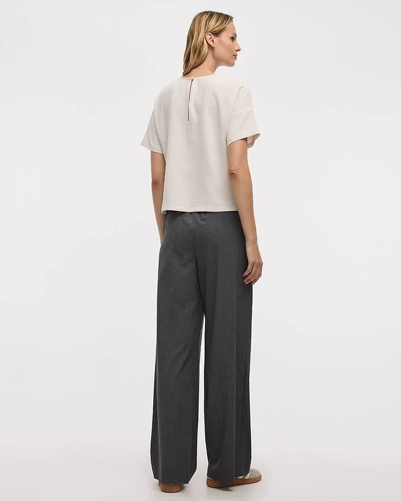 Short-Sleeve Crew-Neck Blouse
