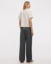 Short-Sleeve Crew-Neck Blouse