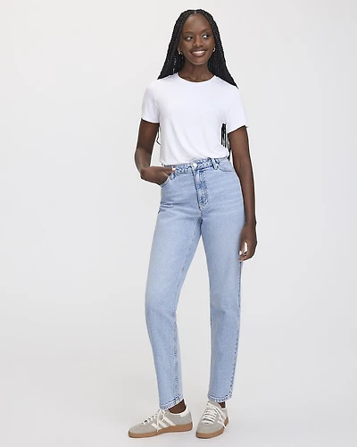 Tapered-Leg High-Rise Jean
